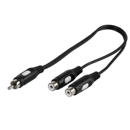 Y adapter RCA / 2 x RCA, 0,2m - Y adapter RCA / 2 x RCA