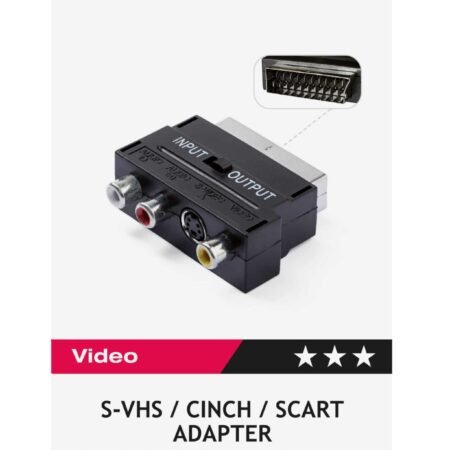 S VHS adapter Mini DIN / Scart , Vivanco 47048