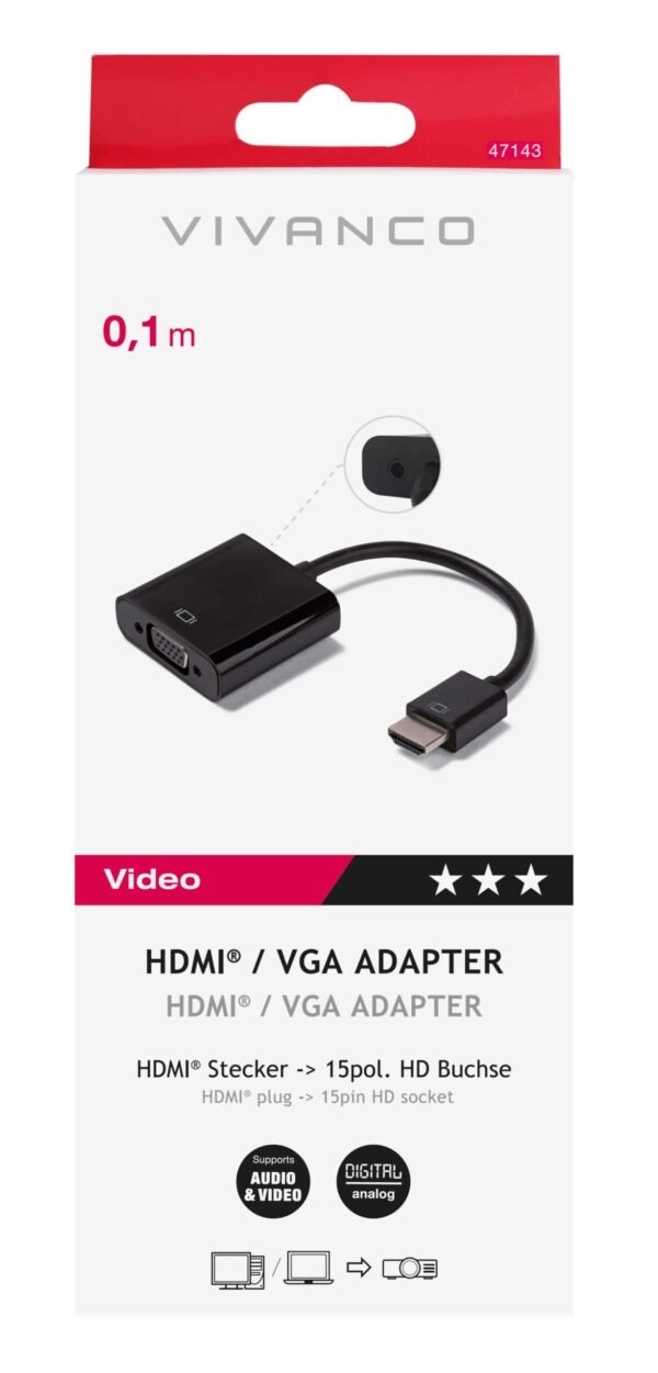 HDMI VGA Adapter, Vivanco 47143