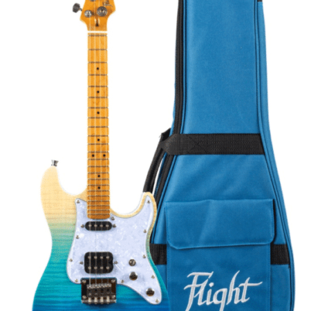 Flight Pathfinder Solid Body Transparent Blue Electric Ukulele